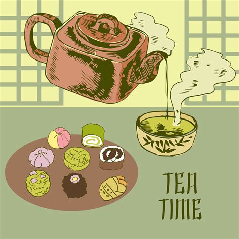 Japanese teapot and cup 437067 Vector Art at Vecteezy