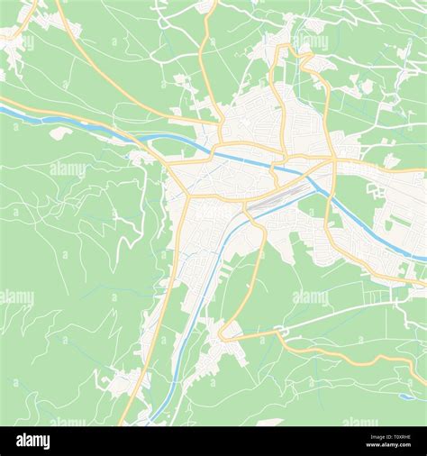 Printable map of Lienz, Austria with main and secondary roads and ...