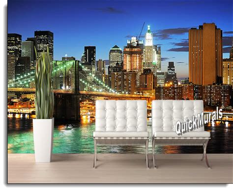 Brooklyn Bridge (Color) Peel and Stick Wall Mural |Full Size Large Wall ...