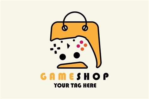 game shop logo color vector illustration design