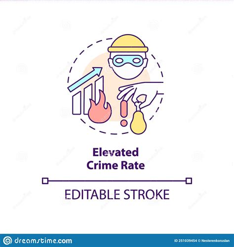 Elevated Crime Rate Concept Icon Stock Vector - Illustration of problem ...