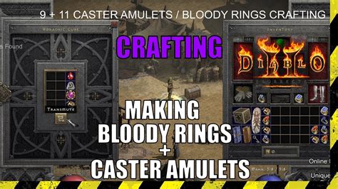 D2R CRAFTING - MAKING BLOODY RINGS + CASTER AMULETS - YouTube