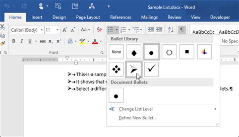 How to Customize the Bullets in a Bulleted List in Word