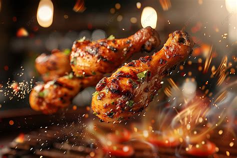 Cute Flying Grilled Chicken Drumsticks Restaurant Menu Background, Chinese, Food, Background ...