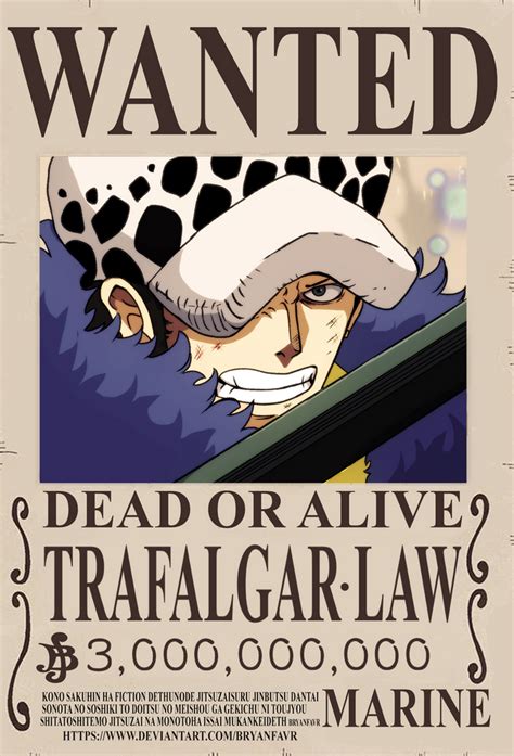 Trafalgar Law Bounty (One Piece Ch. 1053) by bryanfavr on DeviantArt