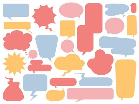 Collection of colorful speech bubbles vector | Free Vector