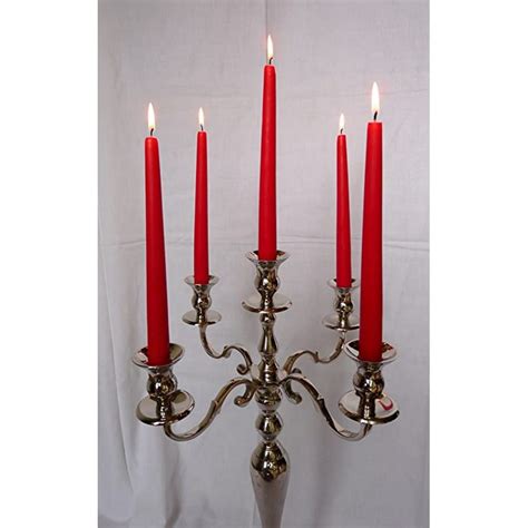 10 Red Candles, Candlestick 25 cm, candle torch, diam. basic 2,2cm