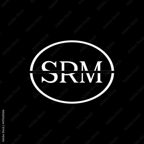 SRM letter logo design with black background in illustrator, vector logo modern alphabet font ...