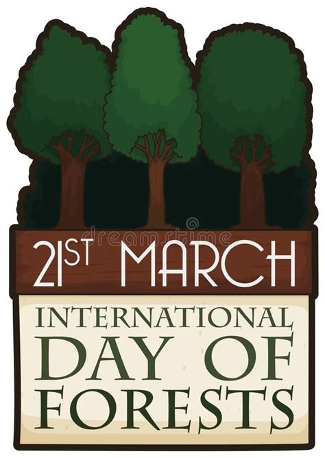 Calendar with Forest Entrance Promoting International Day of Forests, Vector Illustration Stock ...