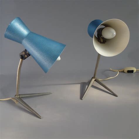 Pair of Mid-Century Modern Blue Nightstand Lamps, Hungary 1960s For ...