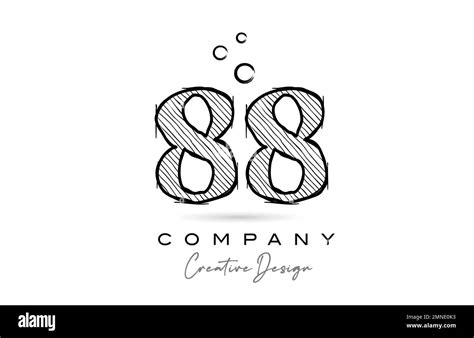 hand drawing number 88 logo icon design for company template or ...