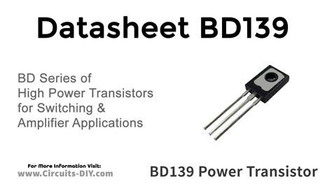 BD139 NPN Power Transistor - Datasheet