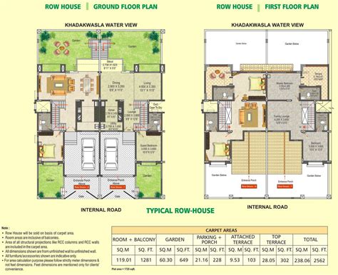 Row House Floor Plan Dsk Meghmalhar Phase Bhk Flats - Home Building Plans | #6939