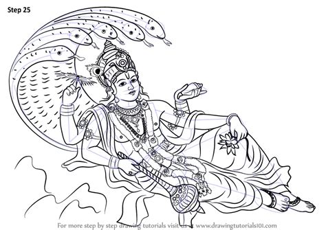 Learn How to Draw Lord Vishnu (Hinduism) Step by Step : Drawing Tutorials