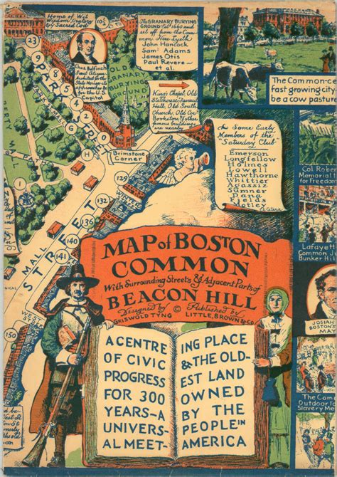 Map of Boston Common with Surrounding Streets & Adjacent Parts of Beacon Hill | Curtis Wright Maps