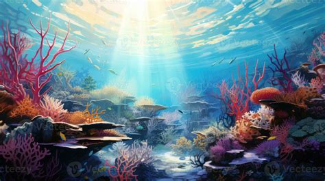 Underwater sea world. Ecosystem. Bright multi-colored corals on the ocean floor 28594961 Stock ...