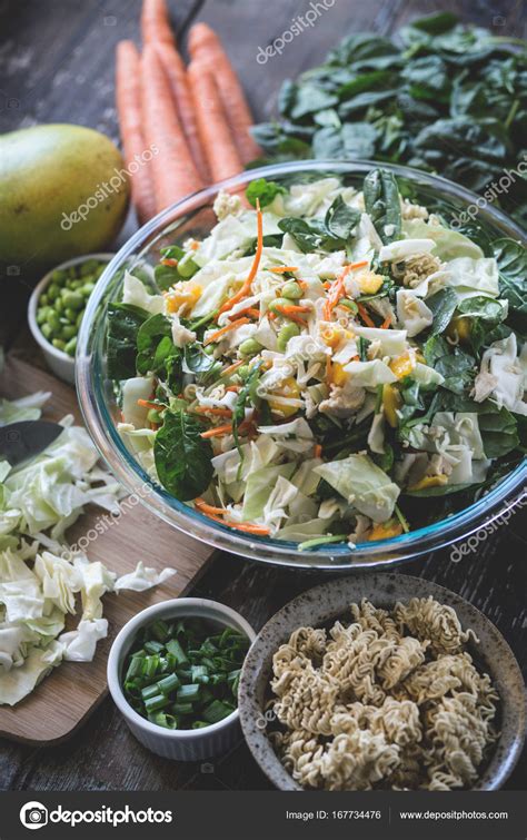 Asian Salad with noodles — Stock Photo © bettmegan #167734476