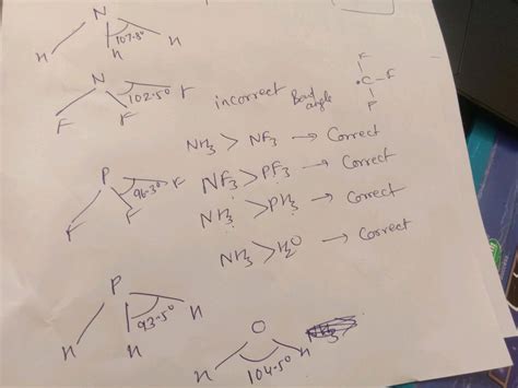 Which of the following is correct order of bond angle? (1)NH3 > PH3 > NF3 (2) NF3 > NH3 > PH3 (3 ...