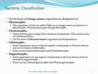 Bacteria classification and nutrition | PPT