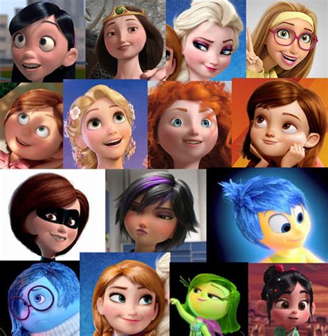 Every Female Character In Every Disney/Pixar Animated Movie From The ...