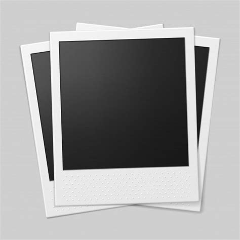 Vintage Polaroid Frames on Gray Background