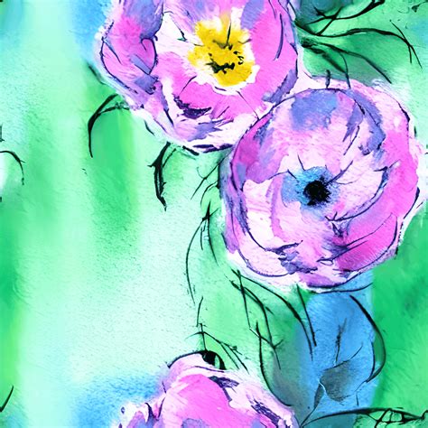 FLOWERS in PASTEL COLOURS Watercolor · Creative Fabrica