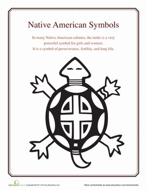 Native American Symbols: Turtle | Worksheet | Education.com | Native american symbols, American ...