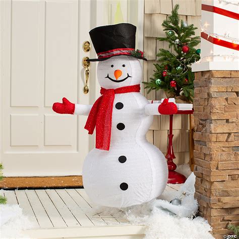 4 ft. Light-Up Snowman Collapsible Outdoor Christmas Decoration ...