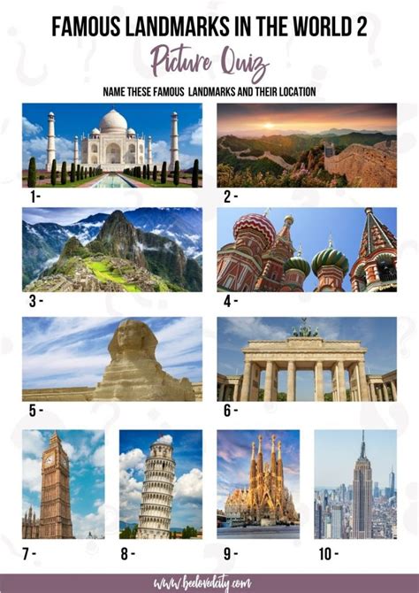 BEST Famous Landmarks Picture Quiz: 120 Questions and Answers - BeeLoved City