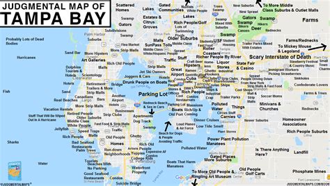 Tampa Bay, FL by Alex S. Copr. 2017 Judgmental Maps. All Rights Reserved. Old Florida, Florida ...