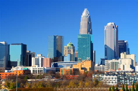 Skyline Of Uptown Charlotte Stock Photo - Download Image Now - iStock