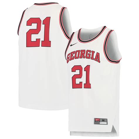 Nike #21 Georgia Bulldogs White Retro Performance College Basketball Jersey