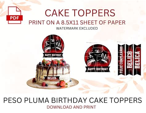 Peso Pluma Birthday Cake Toppers Peso Pluma Peso Pluma Cumpleaños Peso ...