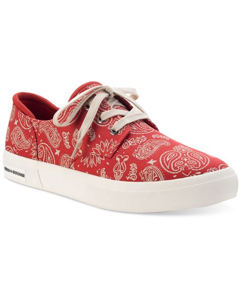 Sun + Stone Men's Kiva Lace-up Core Sneakers, Created For Macy's Men's Shoes In Red Paisley ...