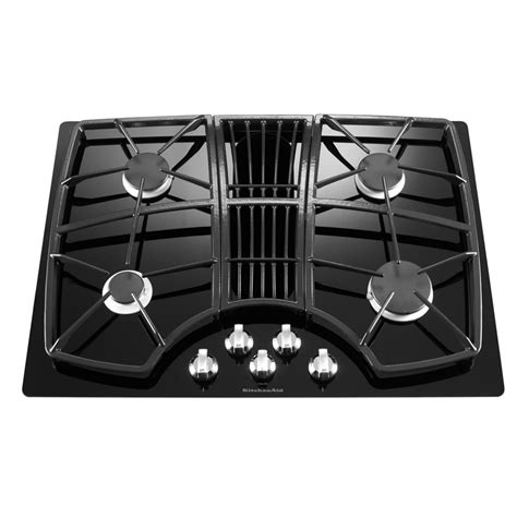 KitchenAid Architect II 4-Burner Gas Cooktop Downdraft Exhaust (Black) (Common: 30-in; Actual ...