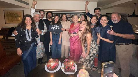 Shabana Azmi celebrates ‘betu’ Farhan Akhtar's fiftieth birthday; Honey Irani, Javed Akhtar ...