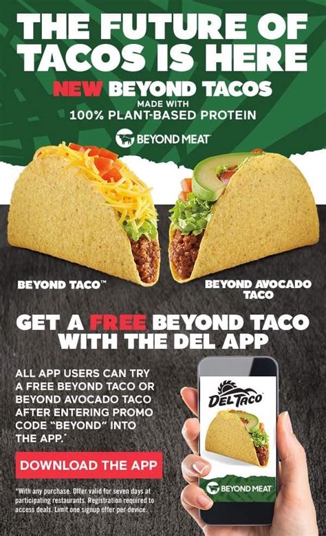 Free Vegan taco at Del Taco if you download their app. : r/vegan