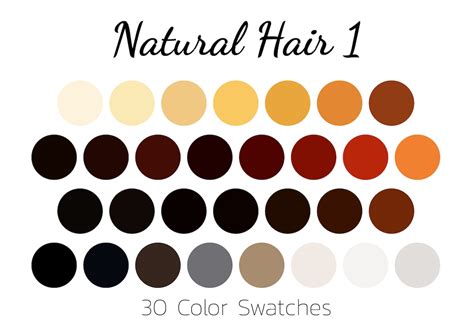 Natural Hair 1, Color Swatches, Color Palette, iPad - Etsy