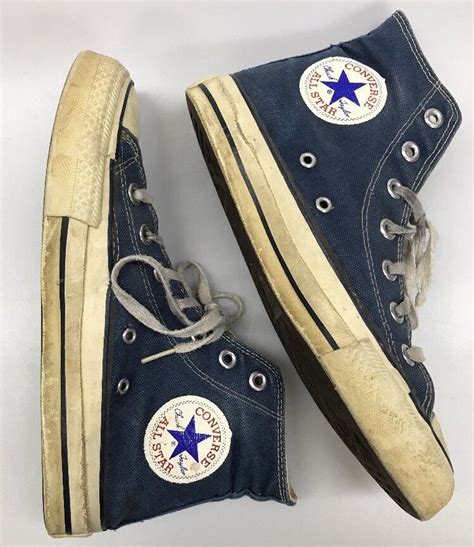 Vintage Converse All Star Chuch Taylor High Tops Blue Made in USA Size 5.5 1970s #Converse ...