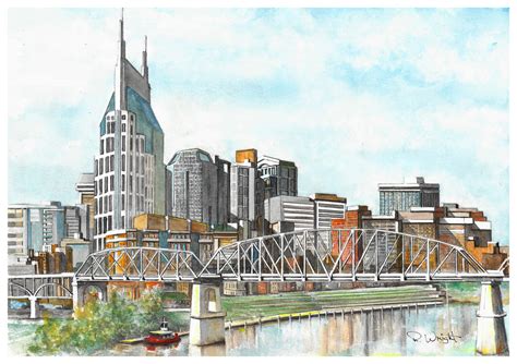 Nashville Skyline Sketch at PaintingValley.com | Explore collection of ...