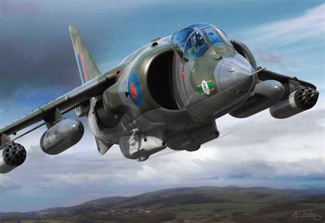 Hawker Siddeley Harrier GR Mk 1 (Adam Tooby) | Military aircraft, Airplane fighter, Aircraft