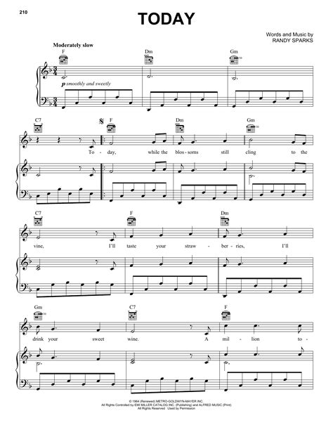 Randy Sparks "Today" Sheet Music Notes | Download Printable PDF Score 152110