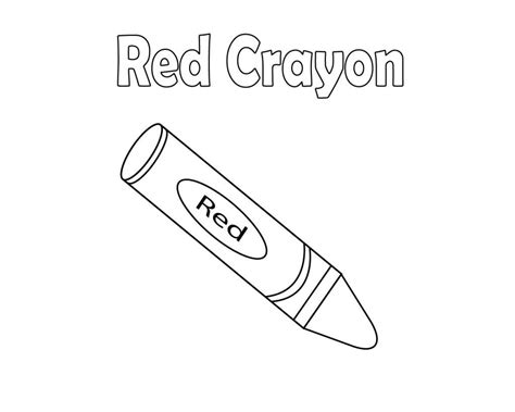 Red Crayon Coloring Pages | Red crayon, Personalized coloring book ...