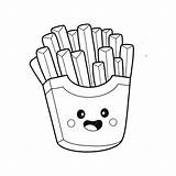 Premium Vector  French fries Character coloring Page Illustration sketch template