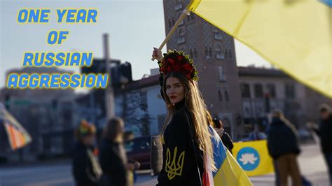 Stand With Ukraine One Year Rally and Vigil - YouTube