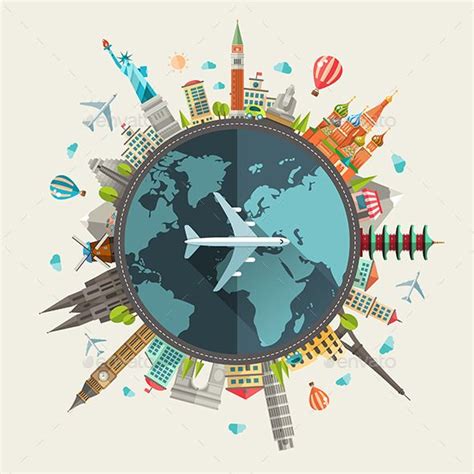 Travel Around the World Illustration | Travel illustration, Travel posters, Travel design