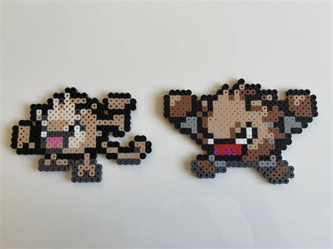 Mankey Evolution Pokémon Perler Fuse Bead Pixel Art Sprite - Etsy