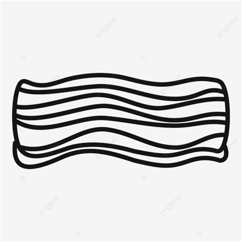 Strip Bacon Icon Outline Vector, Hand, Style, Silhouette PNG and Vector with Transparent ...