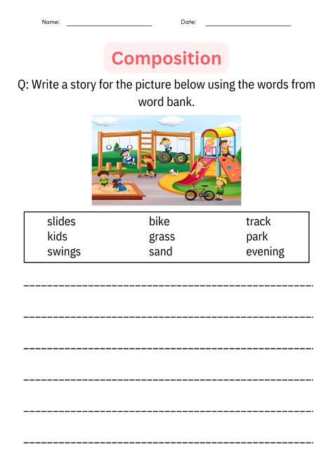 Printable Creative Writing Picture Composition Description worksheet ...