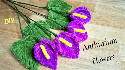 DIY | How to Make Anthurium Flower From Pipe Cleaners 🌺 in 2024 | Pipe cleaner, Anthurium flower ...